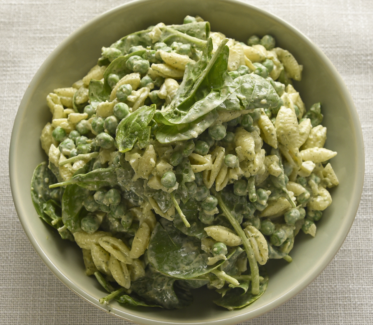 Crunchy Creamy Pesto, Pasta & Pea Salad - Armanino Foodservice